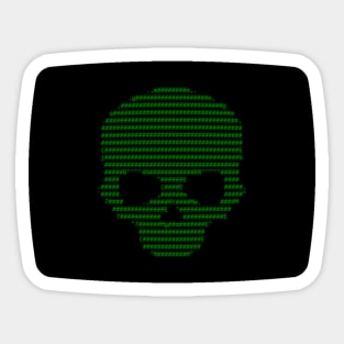 Green ASCII Skull Sticker